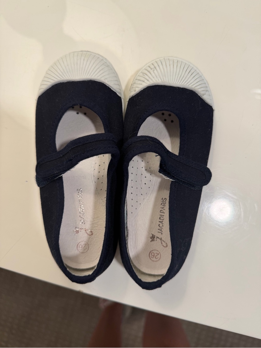 Jacadi Navy and White Girls' Mary Jane Sneakers